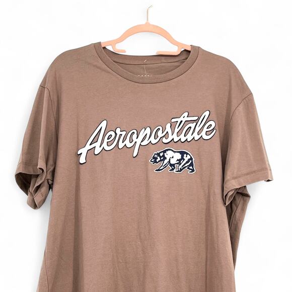 AEROPOSTALE Men's NWT Varsity Style Spell Out Tee L Preppy School Embellished - Picture 3 of 6
